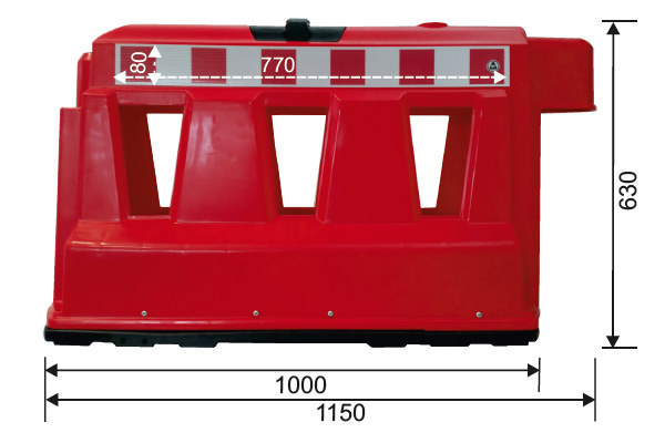 Fahrbahnteiler, Leitwand, Schrammbord in weiß