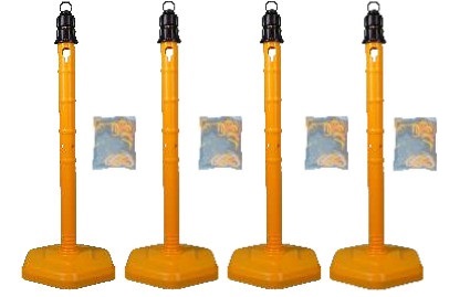 4er Kettenpfostenset Ø 63 mm, gelb