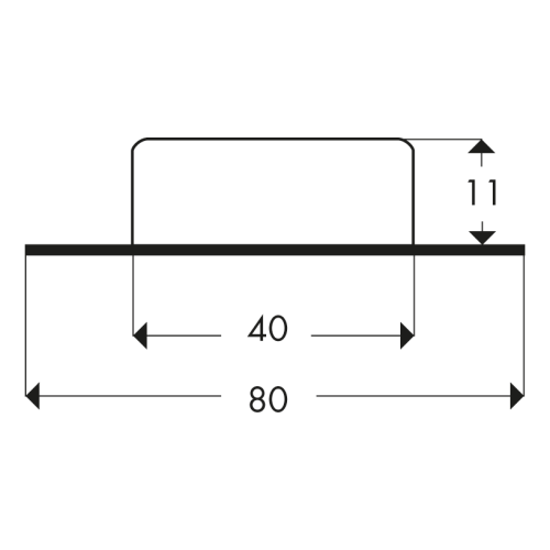 Eckschutz -KNUFFI®- aus PU, 40x11 mm, mit Edelstahlrücken Typ F