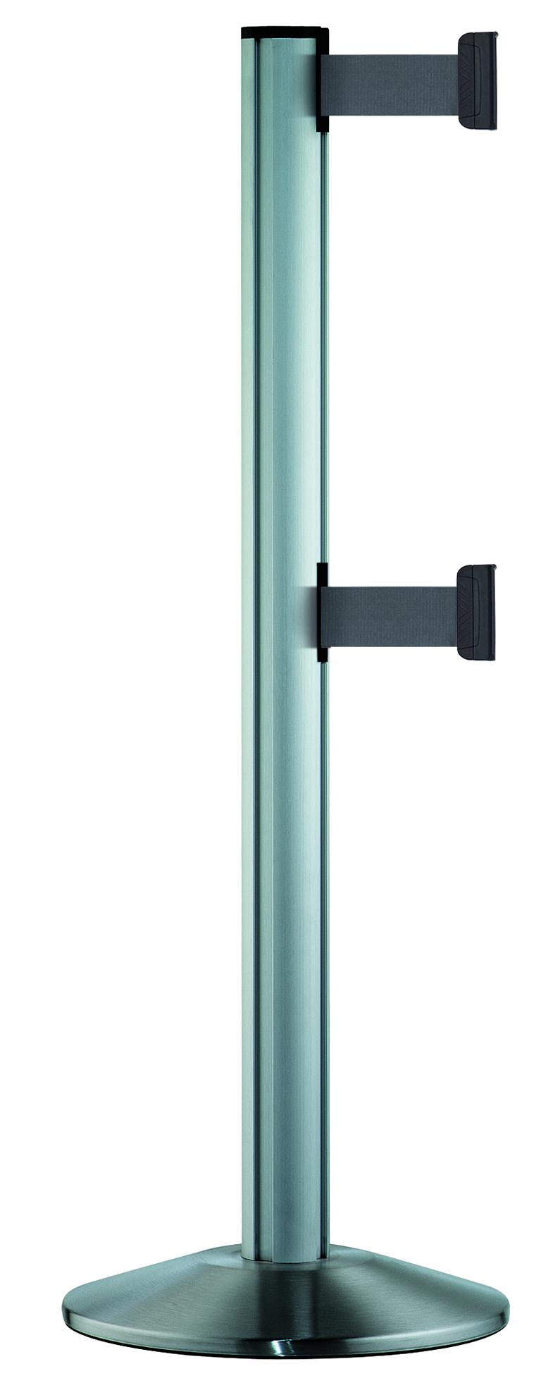 Gurtpfosten -BELTRAC CLASSIC DOUBLE-, aus Aluminium, Gurtlänge 2 x 2,3 m