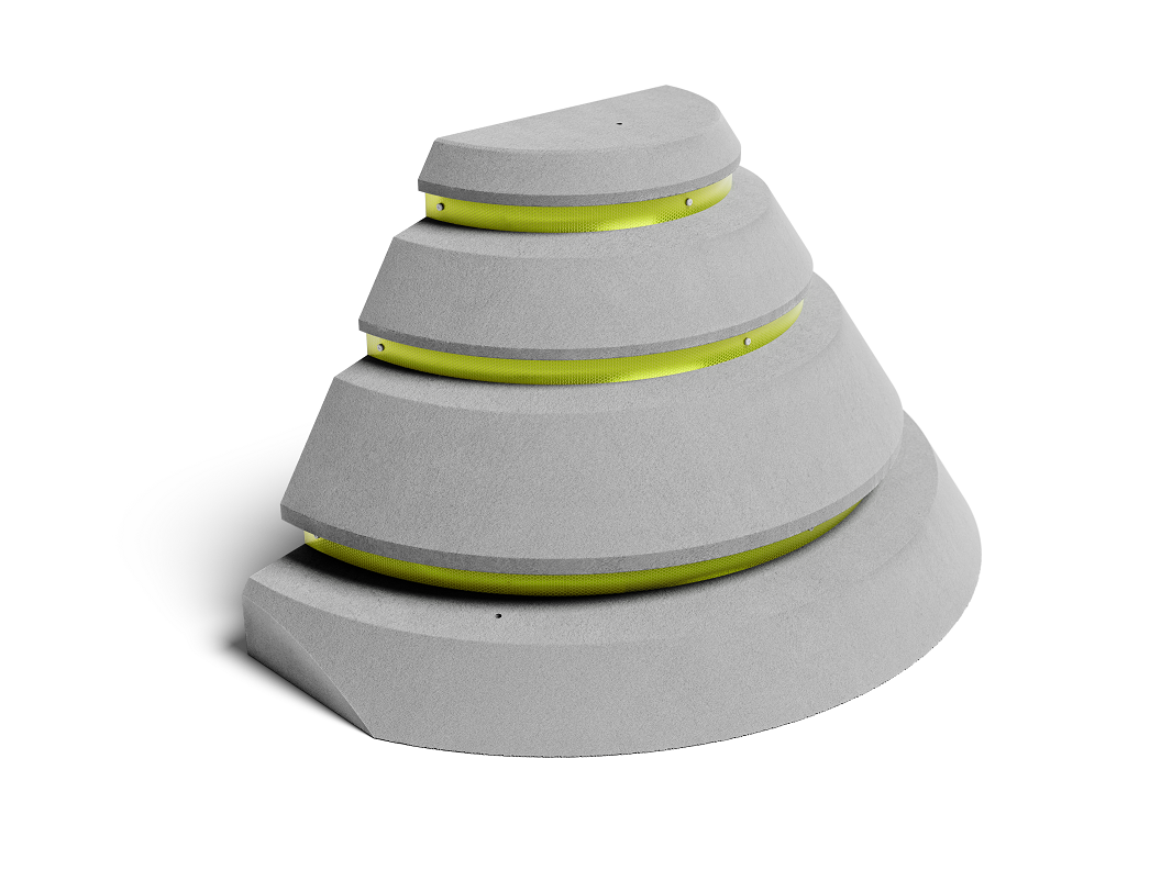 Anfahrschutzpoller Typ IVf 856x1550x840 mm mit Reflexfolie