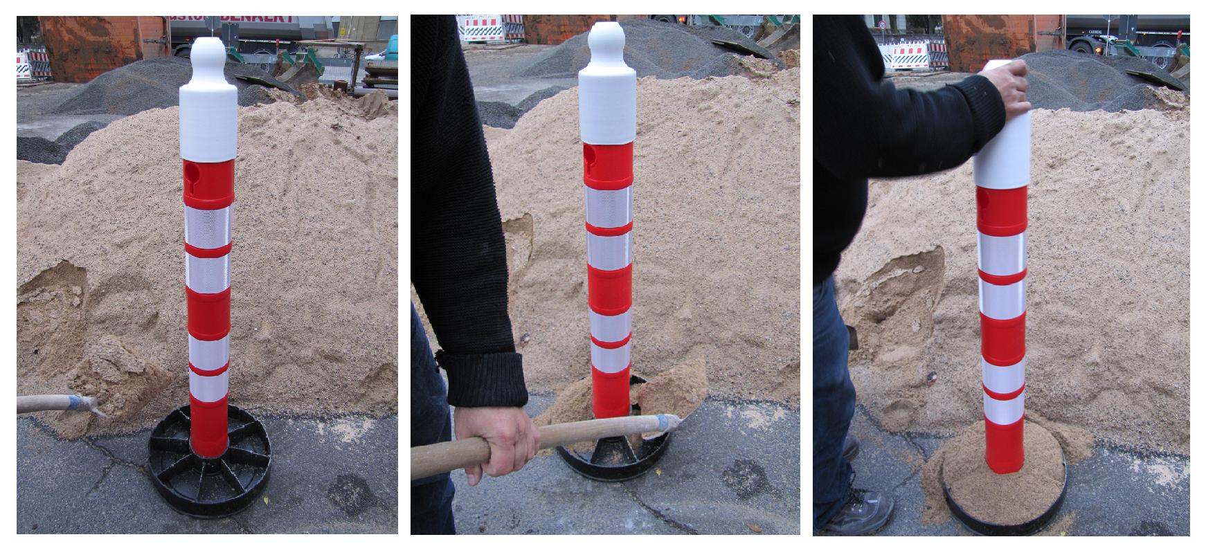 6er Kettenpfostenset Ø 110 mm, gelb/schwarz