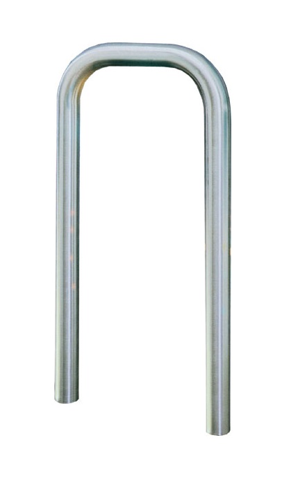 Absperrbügel / Anlehnbügel aus Edelstahl, Ø 48 mm, Höhe: 1,20 m, ohne Querholm