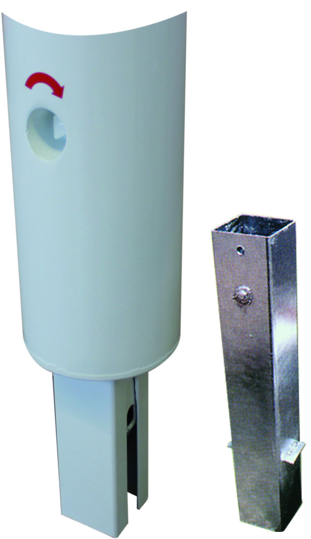 Absperrpfosten QUANTUS aus Stahl Ø 152 mm, herausnehmbar