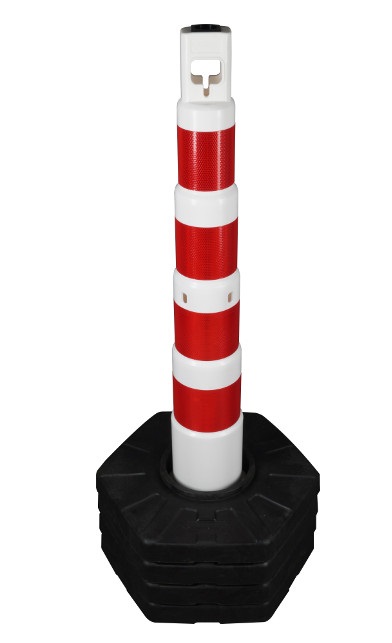 Kettenpfosten GIGA, weiss/rot, stapelbar 