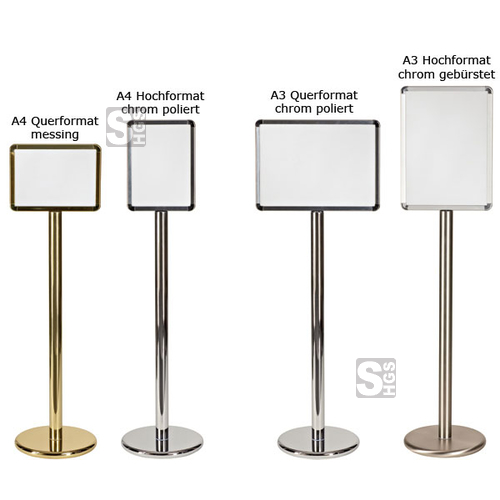  Acrylglas-Rahmen Format A4 oder A3 für Kordelpfosten
