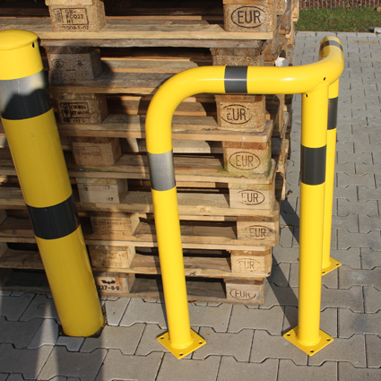 Schutzbügel 90° gleichschenklig Ø 60 mm, ortsfest zum Aufdübeln