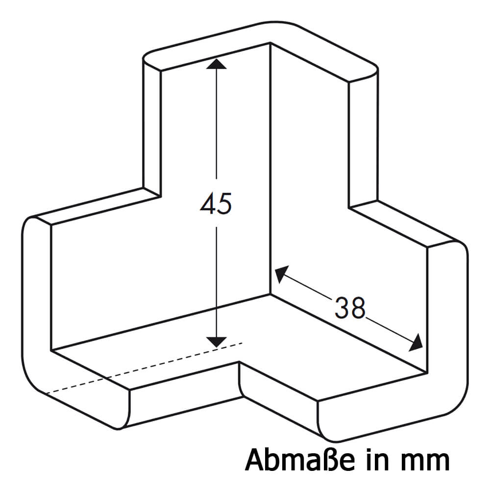 Flexible Schutzecken 3D aus PU, schwarz, selbstklebend