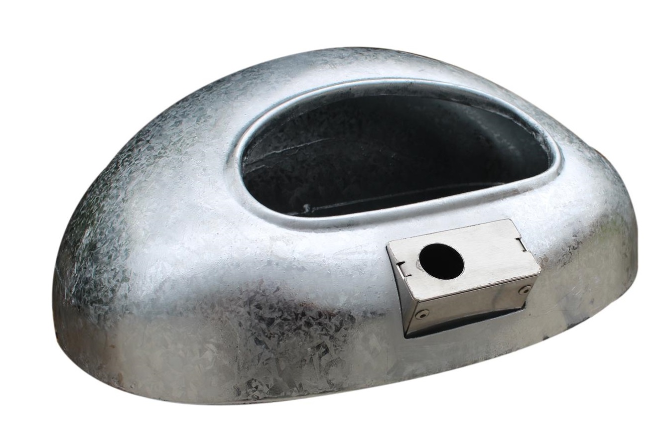 Abfallbehälter -Basel-, mit Ascher, 45 Liter, aus Stahl