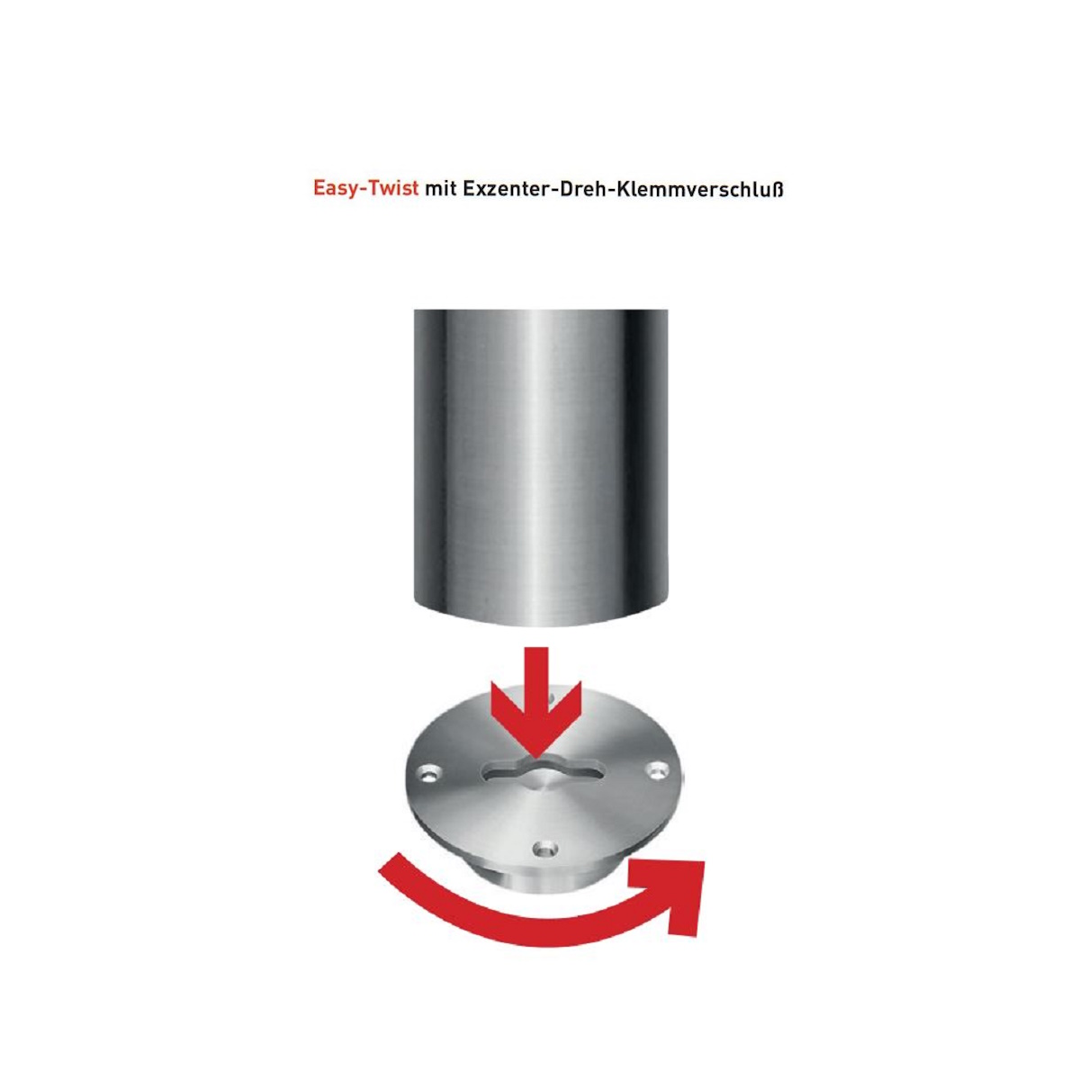 Sperrpfosten TWIST Ø 76 mm aus Edelstahl, herausnehmbar