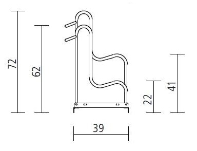 Fahrradständer -ARIZONA-, Reifenbreite 64 mm, einseitig