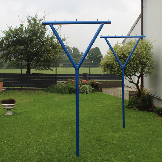 Wäschegerüst V-Form aus Stahl 60 mm, Breite: 1,3 m, Höhe: 2,7 m