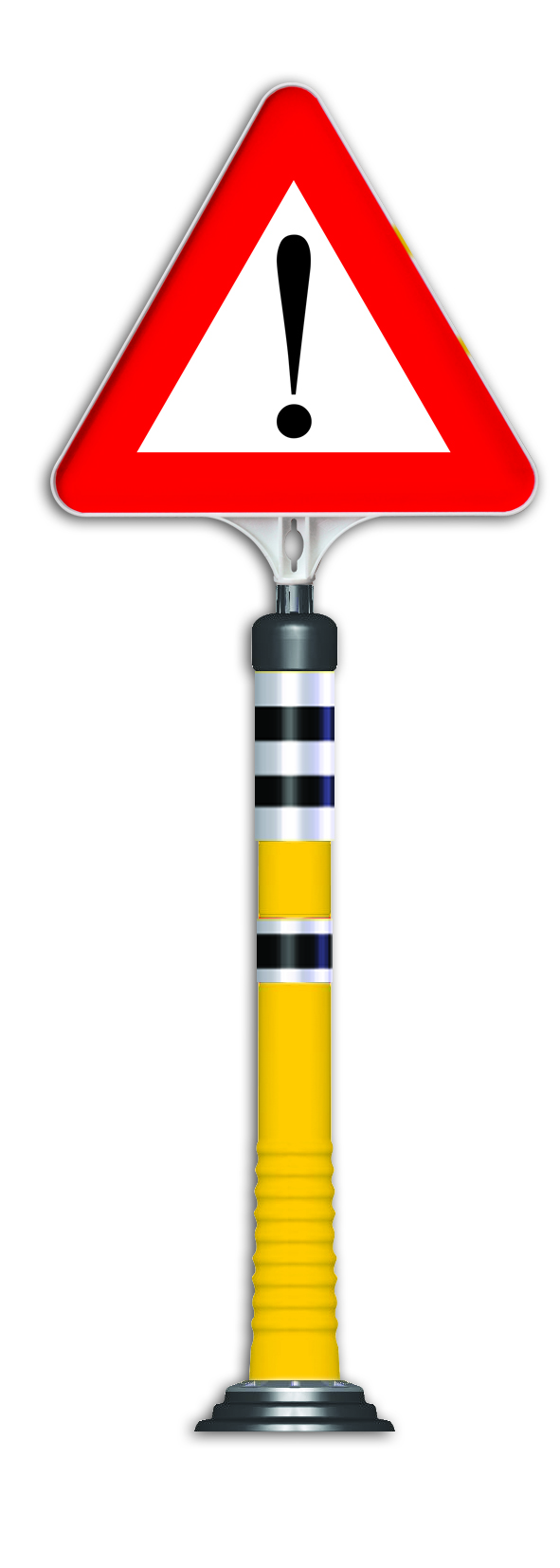 Flexibler Absperrpfosten "Flexipfosten" Ø 80 mm, gelb, zum Kleben