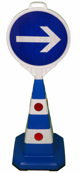 Leitkegel aus PP mit Zusatzfuß, Höhe: 613 mm