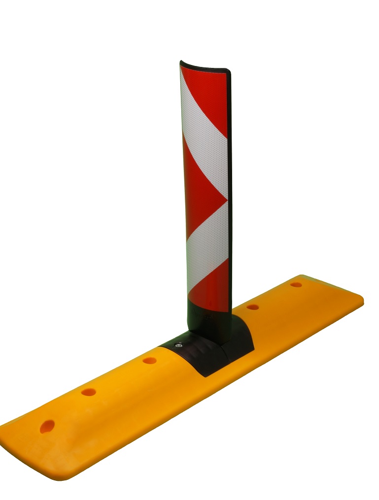 Leitschwelle gelb aus PP, mit Sichtzeichen, Länge: 1000 mm