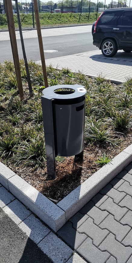 Abfallbehälter -Phoenix-, 45 Liter, aus Stahl, zum Einbetonieren