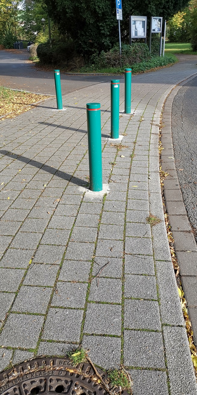 Stahlpoller PHARUS mit Ziernut, Ø 121 mm, Höhe: 750 mm, ortsfest