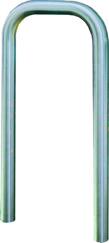 Absperrbügel / Anlehnbügel aus Edelstahl, Ø 60 mm, Höhe: 1,20 m, ohne Querholm