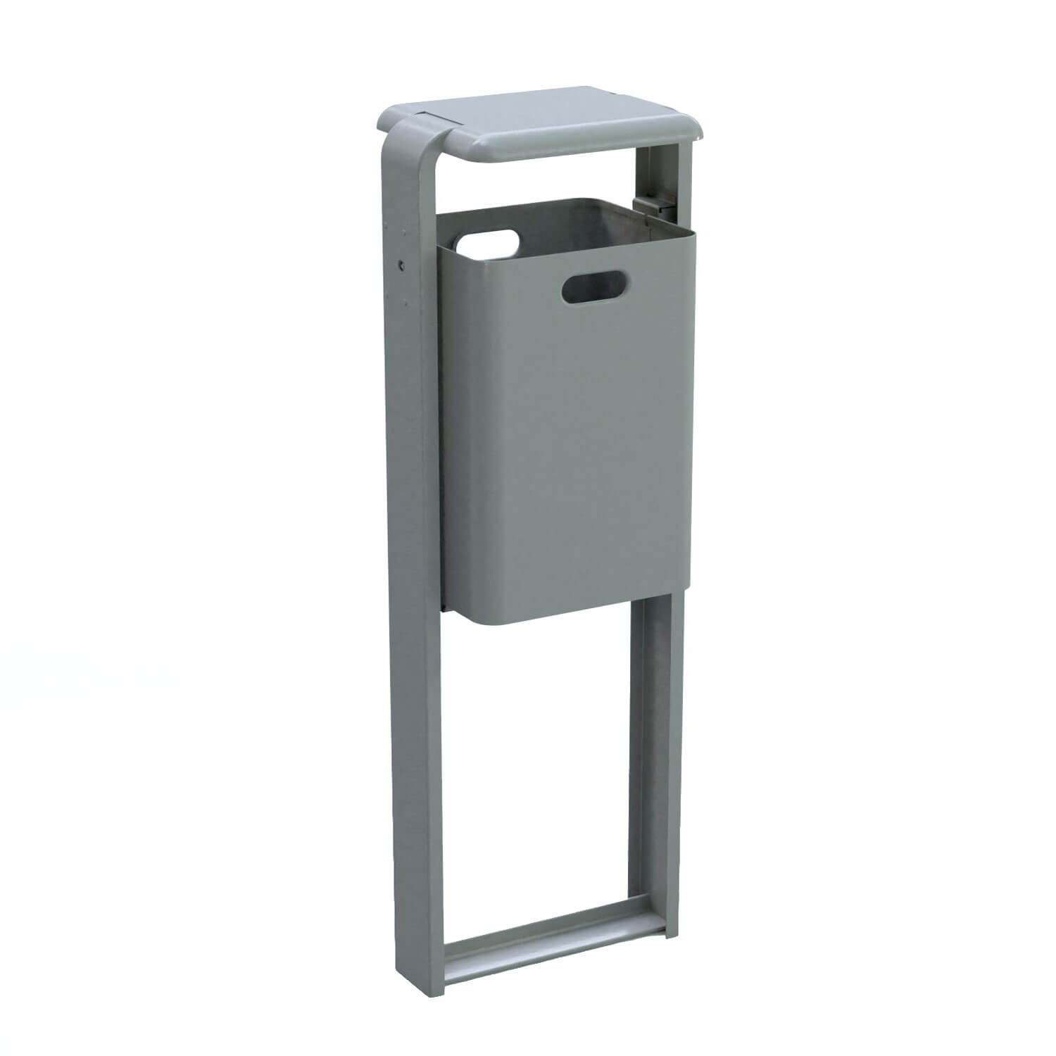 Abfallbehälter -Arial-, 40 Liter, aus Stahl, mit Dach, zum Einbetonieren