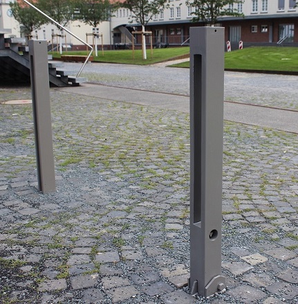 Stahlpoller -NOBILIS- 80 x 80 mm, herausnehmbar o. umlegbar