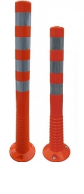 Flexibler Absperrpfosten "Flexipfosten" aus TPE Ø 80 mm, orange, überfahrbar