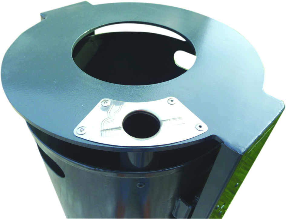 Abfallbehälter -Phoenix-, 45 Liter, aus Stahl, Wand- oder Pfostenmontage