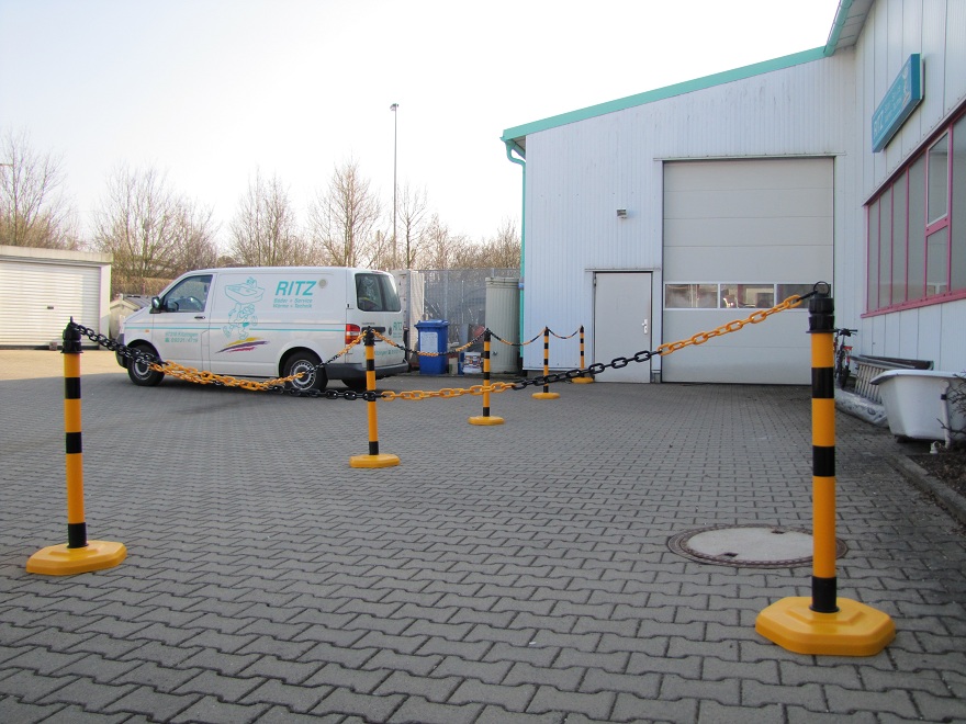 4er Kettenpfostenset Ø 63 mm, gelb