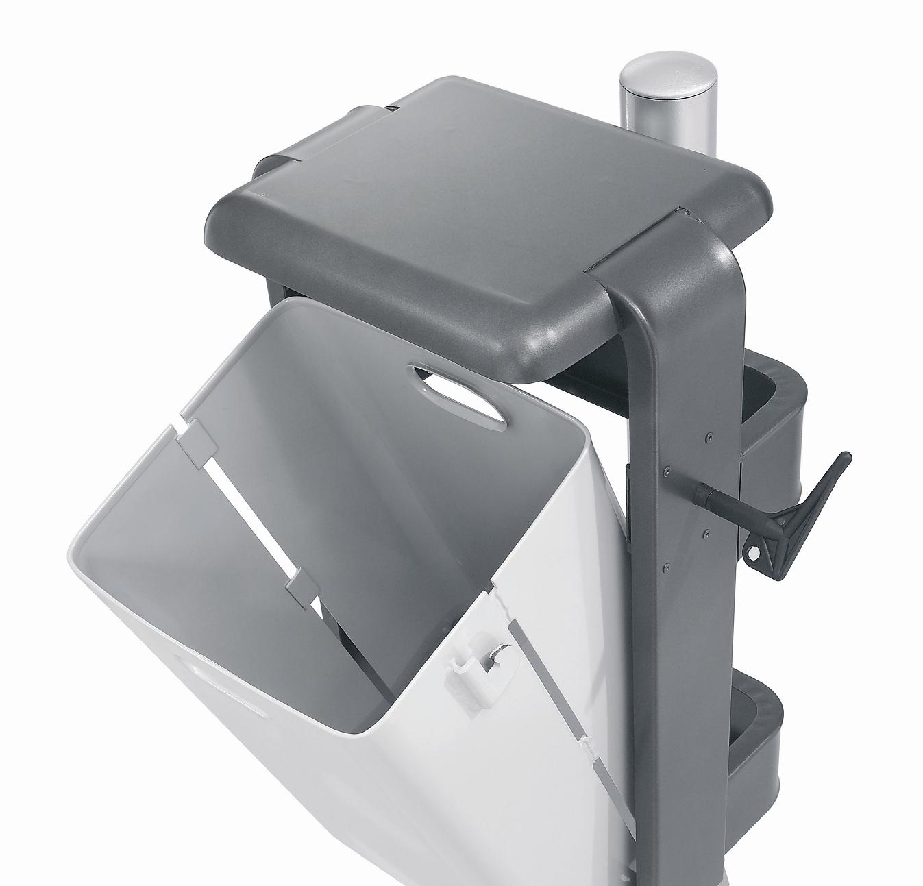 Abfallbehälter -Arial-, 40 Liter, aus Stahl, mit Dach, Wand- oder Pfostenmontage