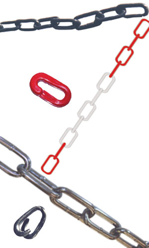 Stahlkette 6 mm, VE 30 m, wahlweise in Wunschfarbe beschichtet