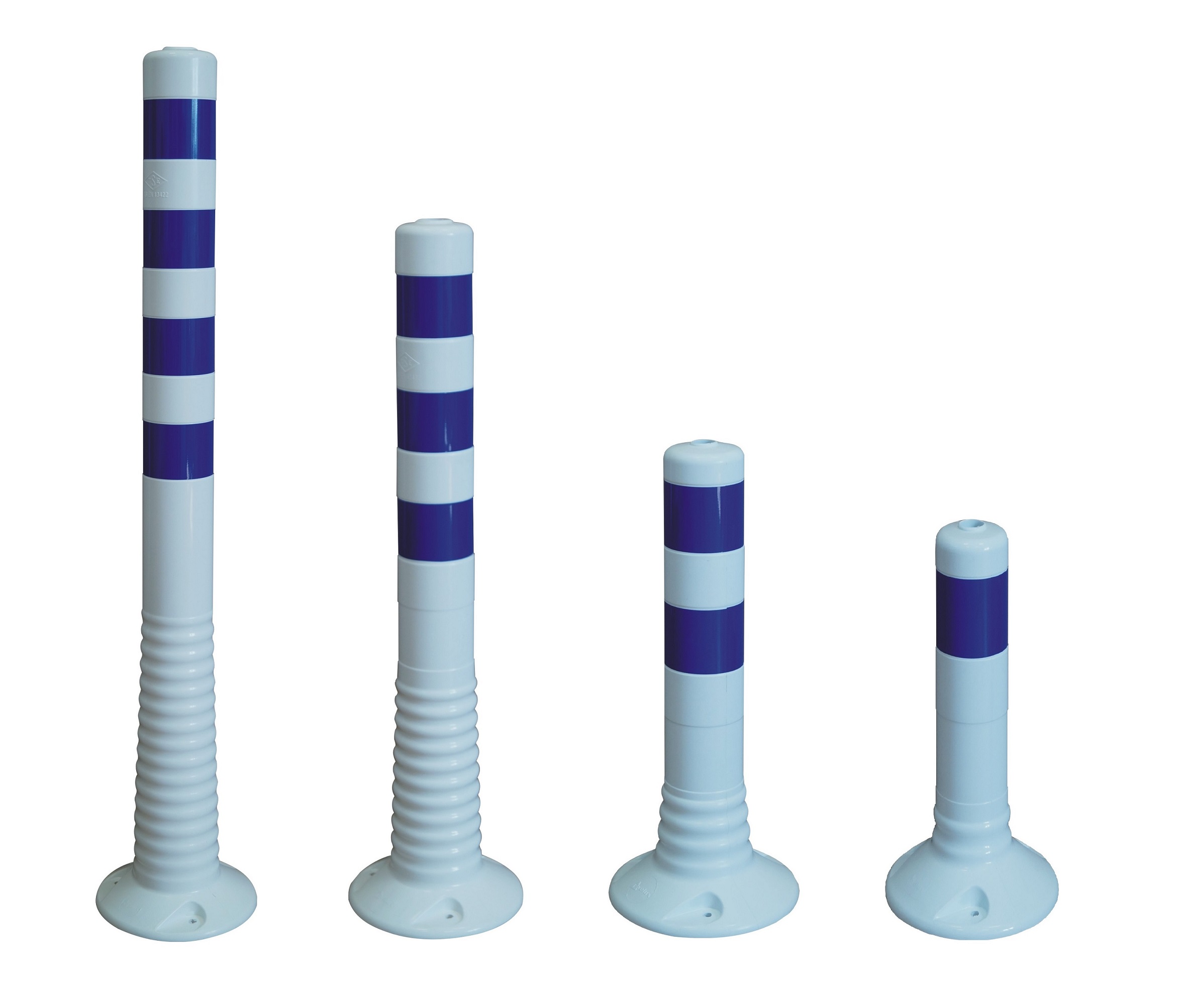 Flexibler Absperrpfosten "Flexipfosten" aus TPE Ø 80 mm, weiss, überfahrbar