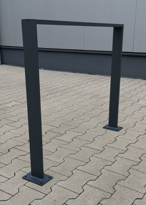 Anlehnbügel -QUADRUS- aus Stahl 80x20 mm